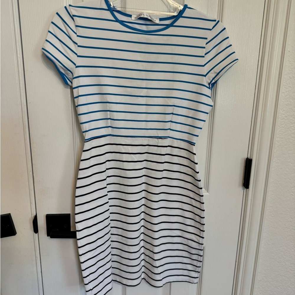 Susana Monaco Striped Blue and Navy Dress